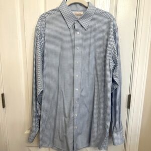 Gold Label Roundtree & Yorke Non-Iron Button-Down Gingham Poplin Dress Shirt